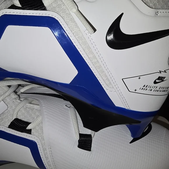 Nike Alpha Menace Pro 3 Football Cleats White/Black/Blue Men’s Size 12.5